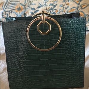 Neiman Marcus Green Crocodile-Embossed tote Bag